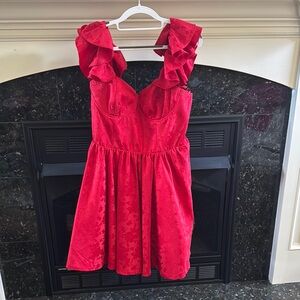 Altar'd State Red Ruffle Dress